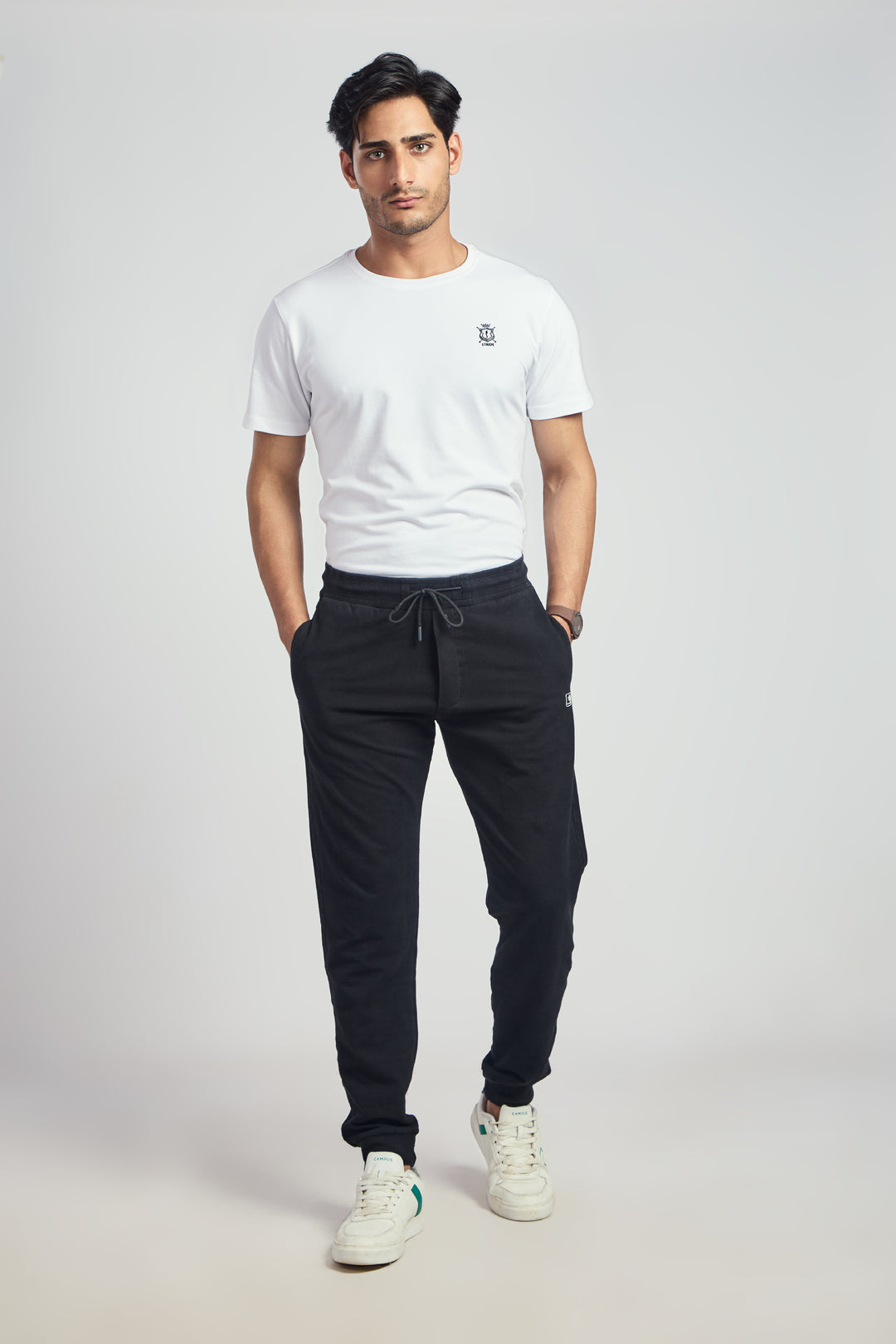 Denim Track Pant With Rib