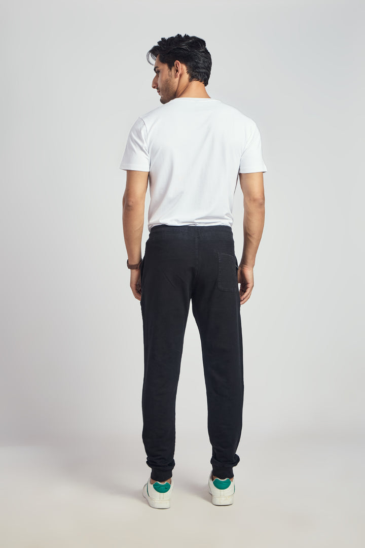 Denim Track Pant With Rib
