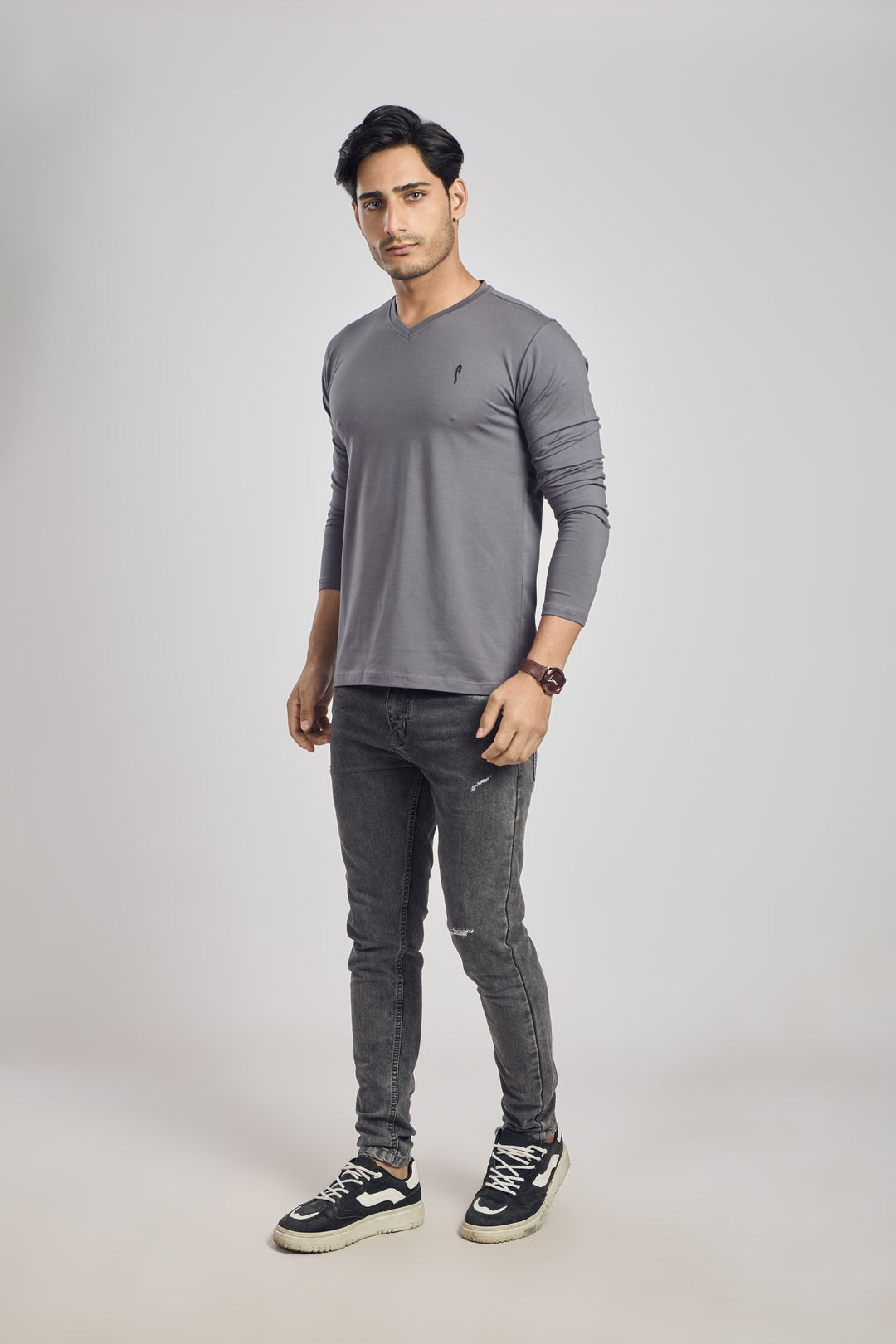 V Neck 4 Way Lycra Fabric