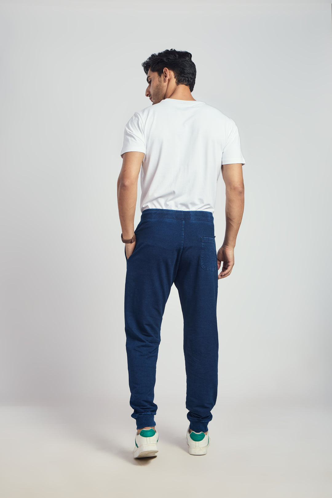 Denim Track Pant With Rib
