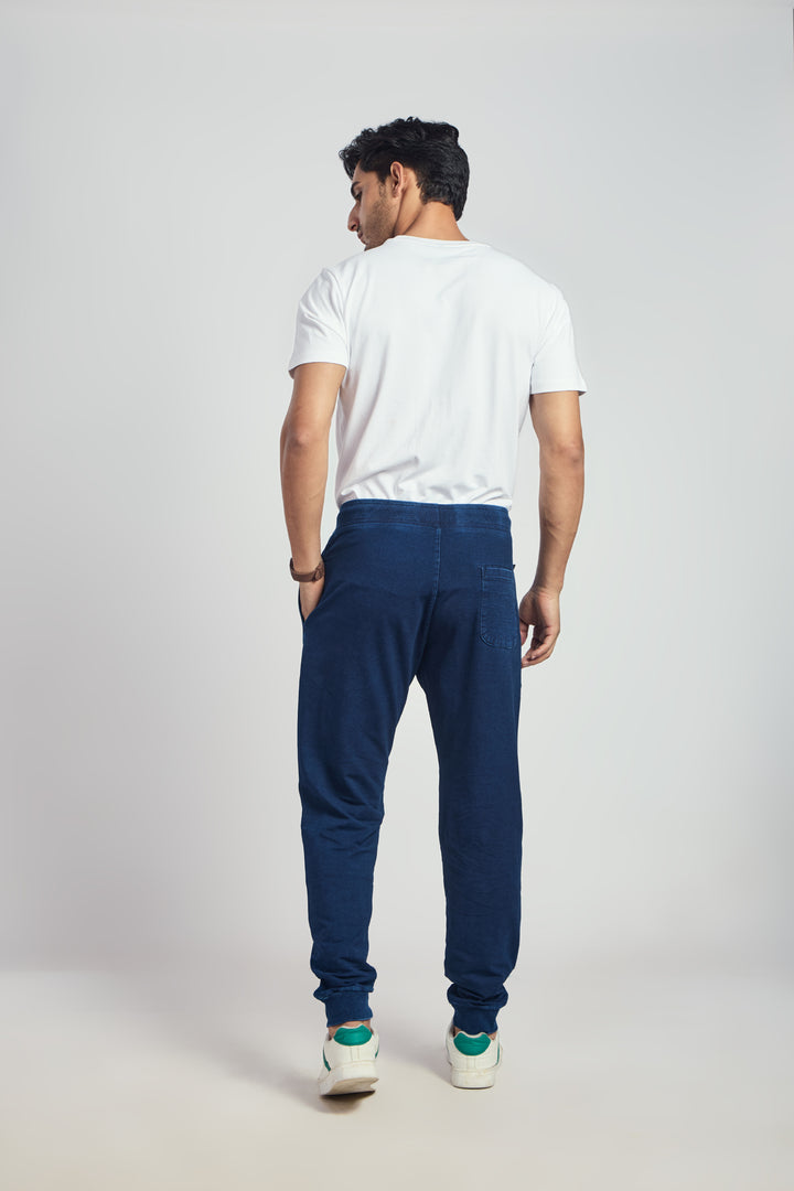 Denim Track Pant With Rib