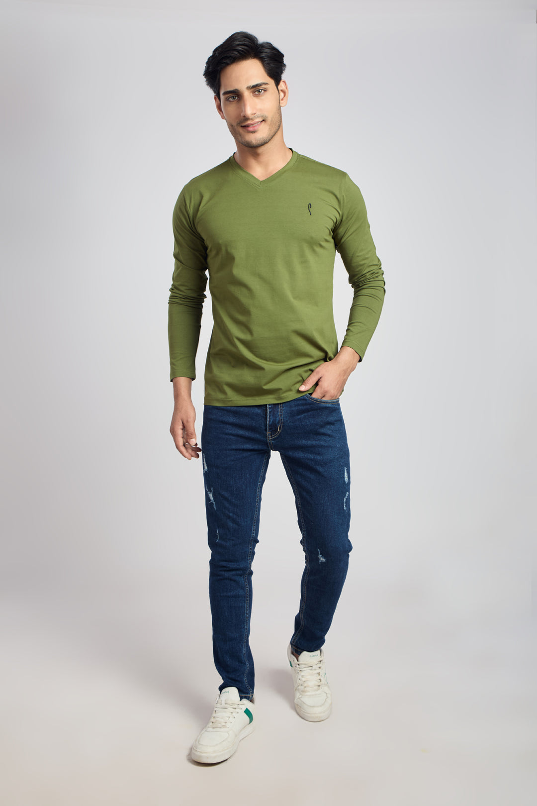 V Neck 4 Way Lycra Fabric