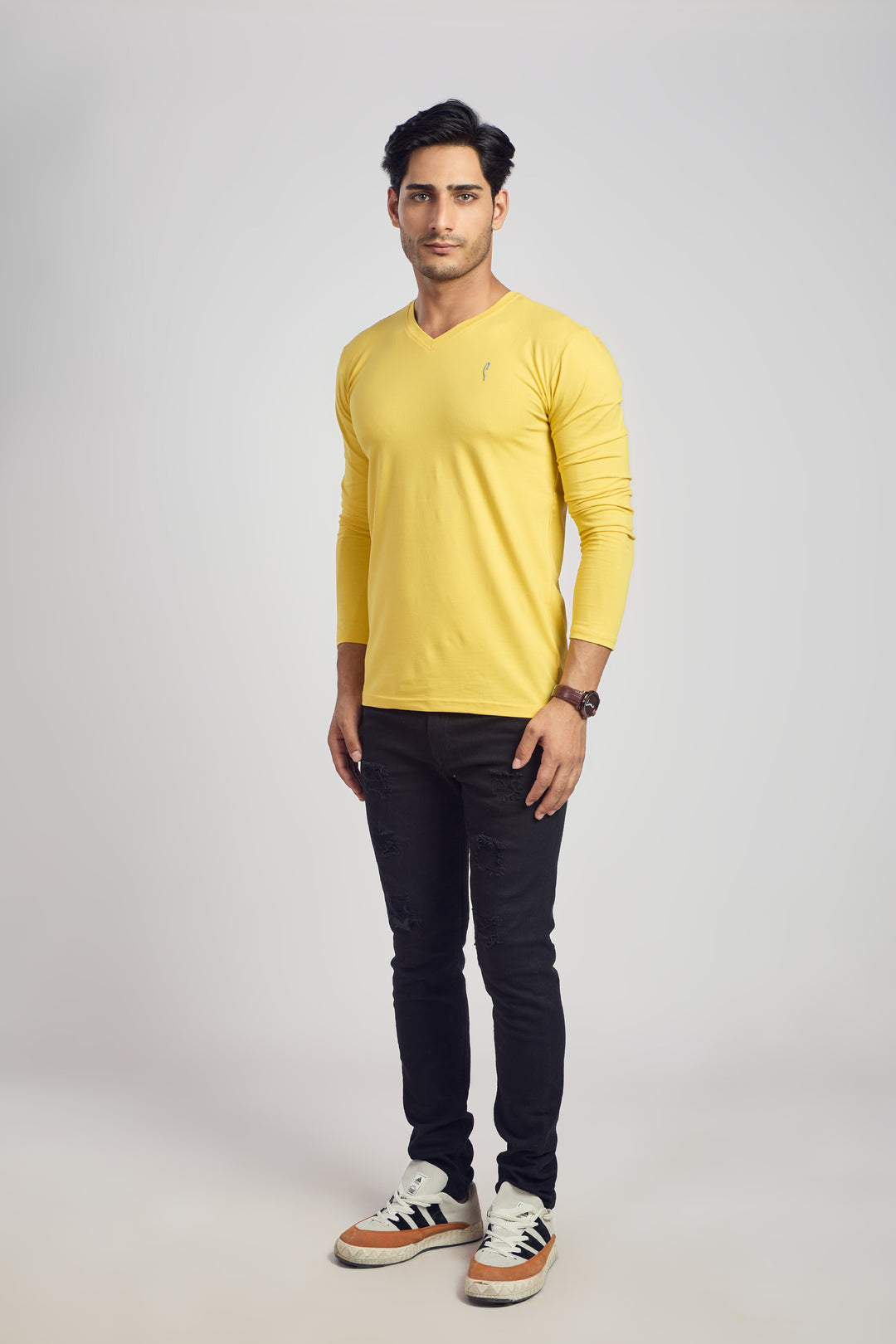 V Neck 4 Way Lycra Fabric