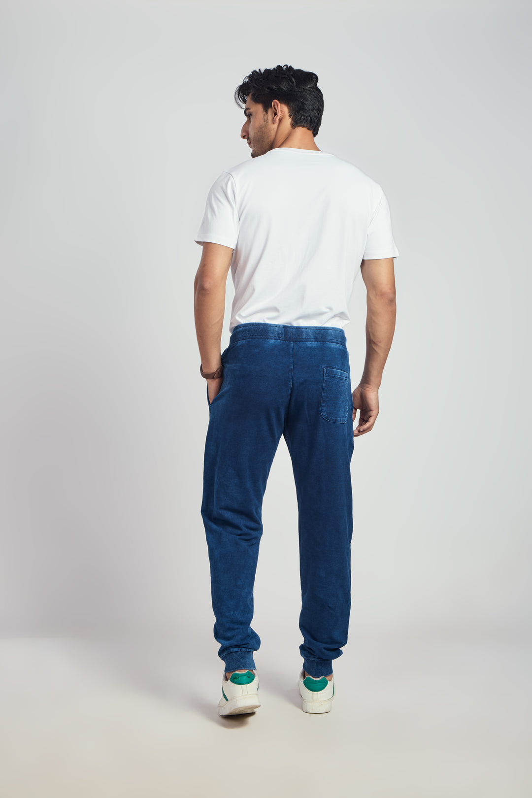Denim Track Pant With Rib