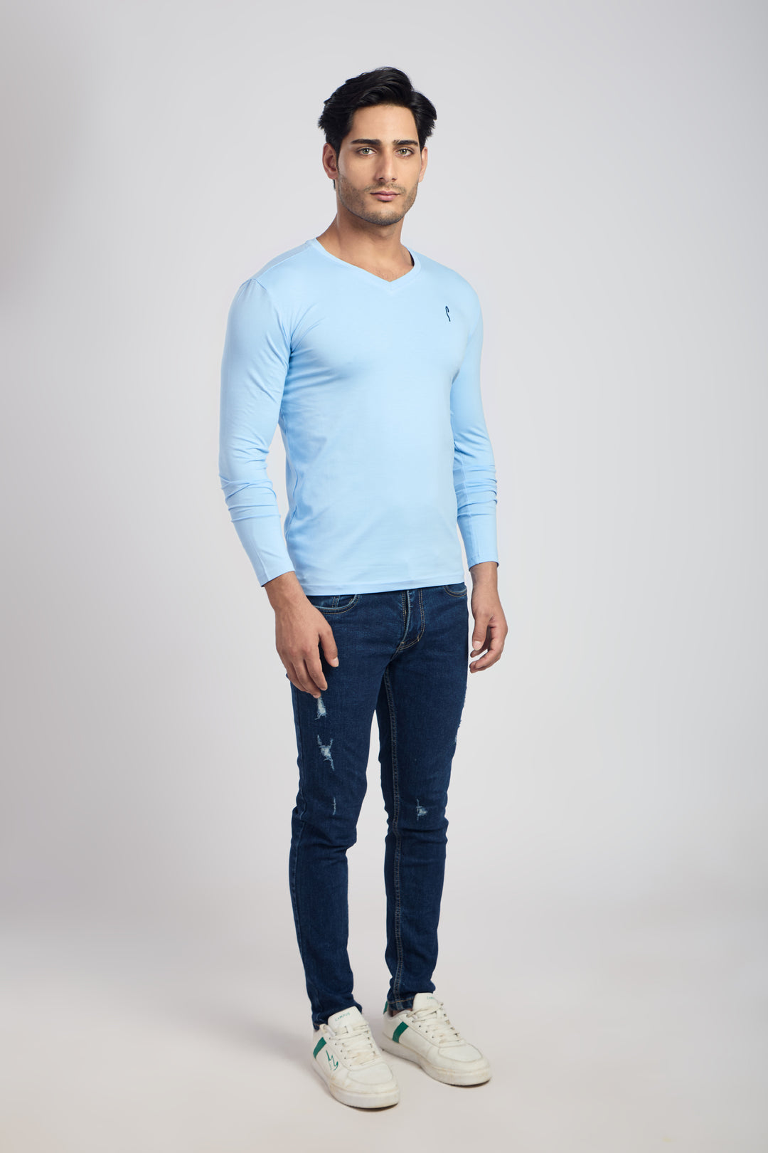 V Neck 4 Way Lycra Fabric