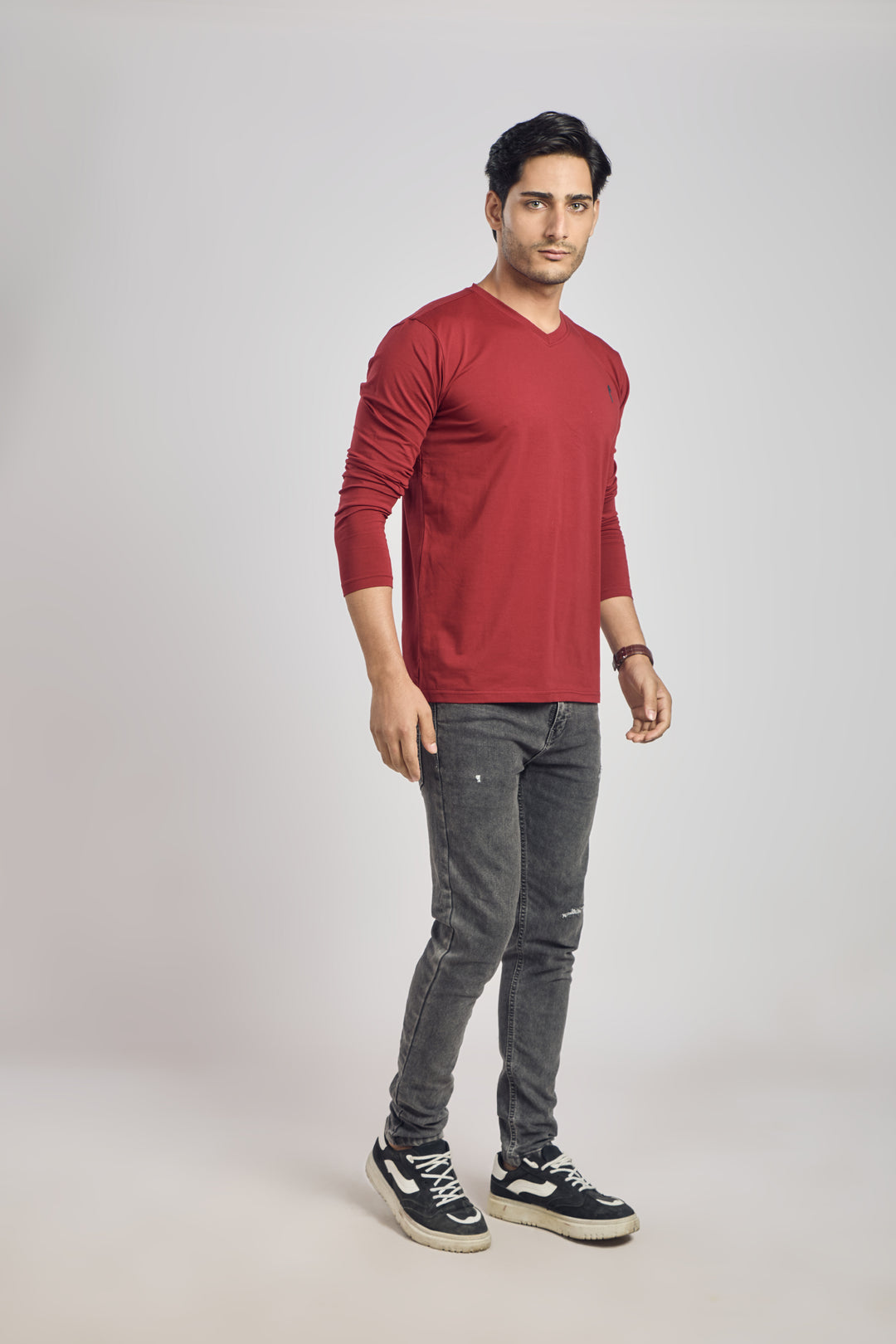 V Neck 4 Way Lycra Fabric