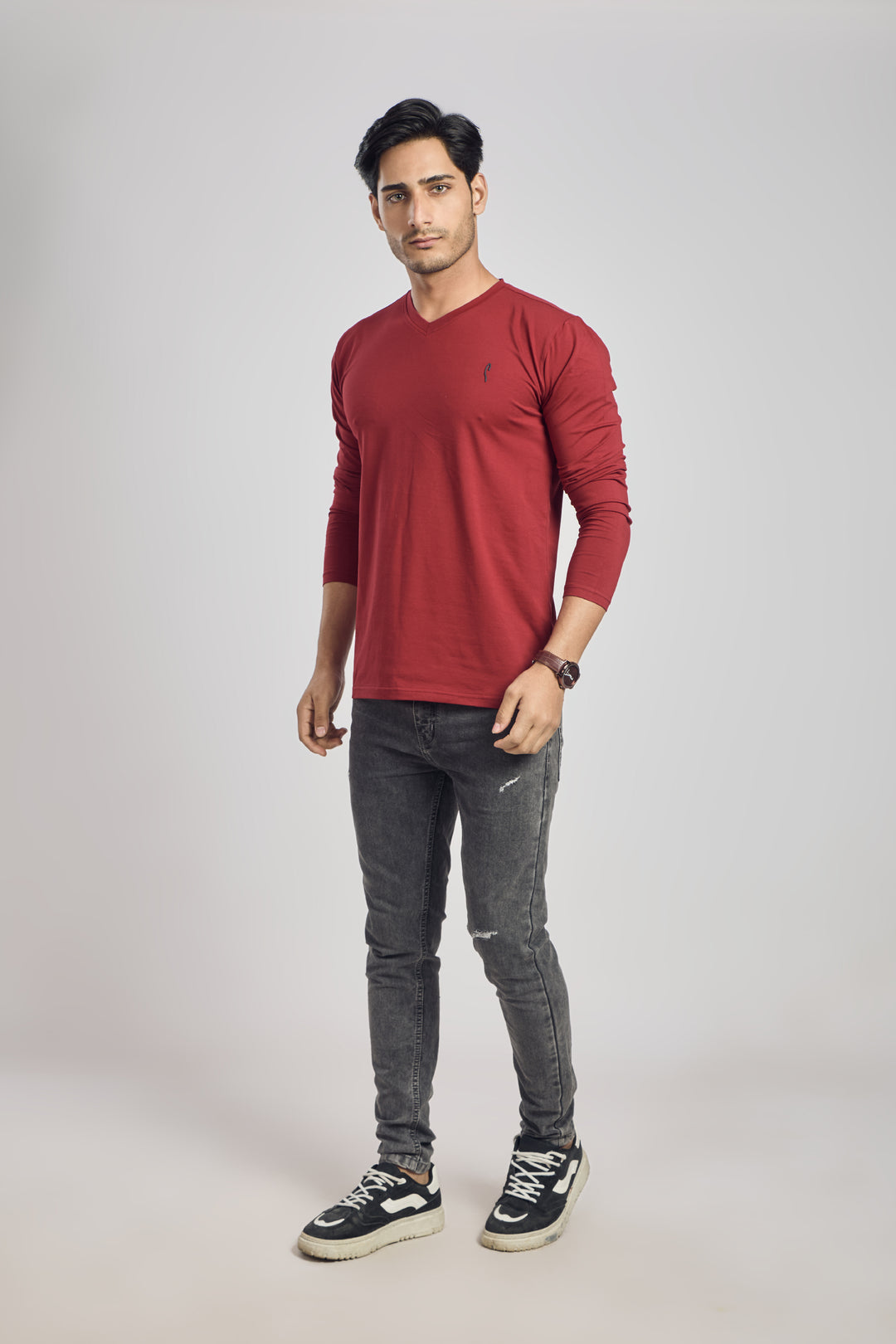 V Neck 4 Way Lycra Fabric