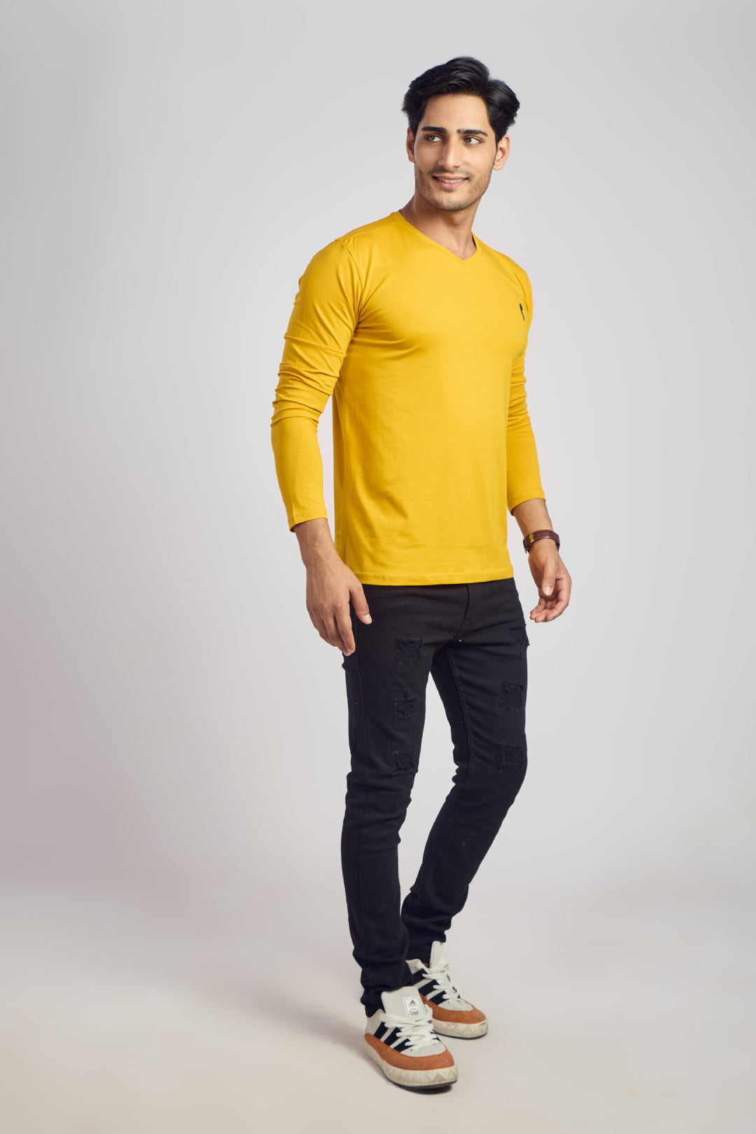 V Neck 4 Way Lycra Fabric