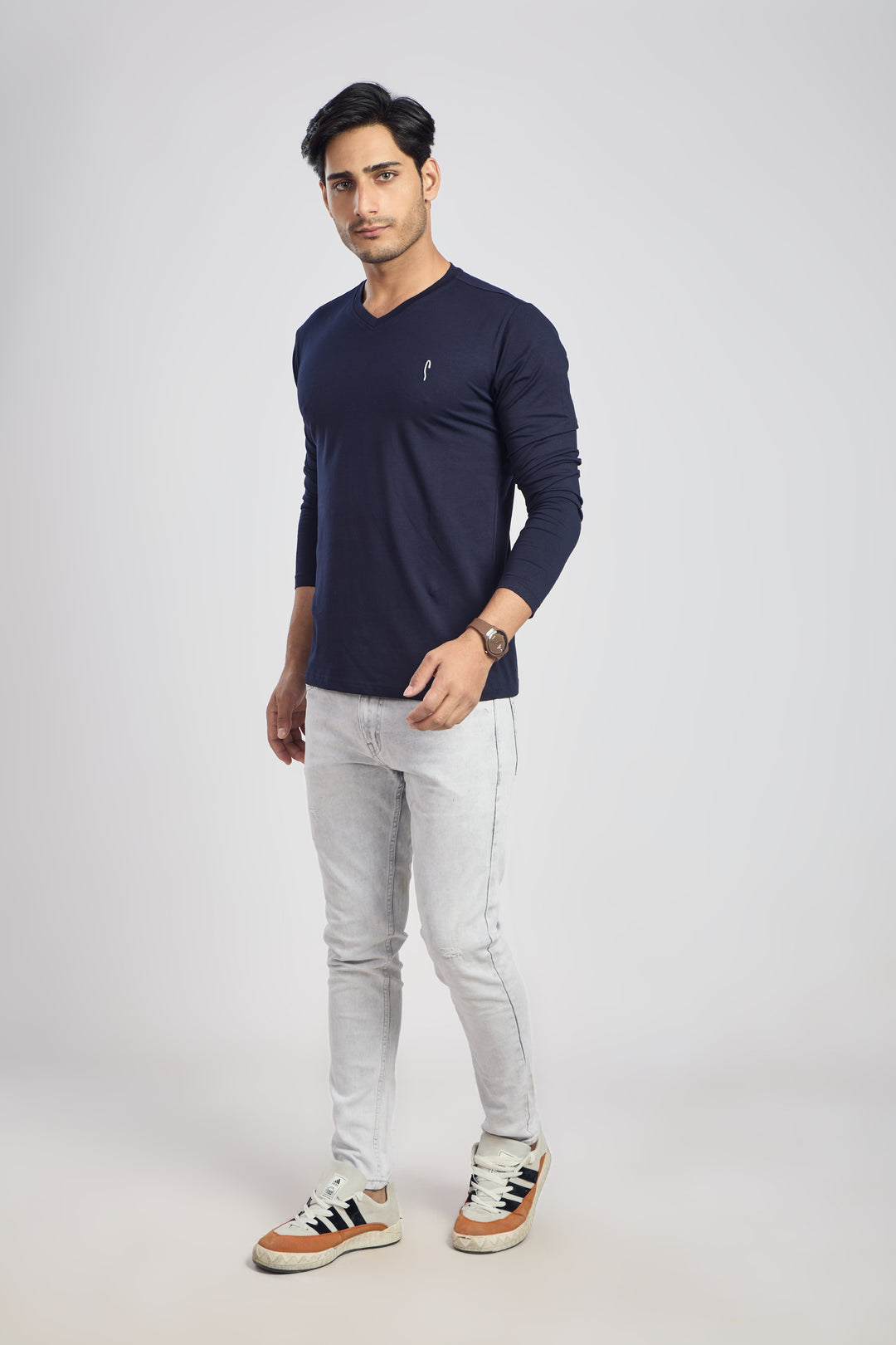 V Neck 4 Way Lycra Fabric