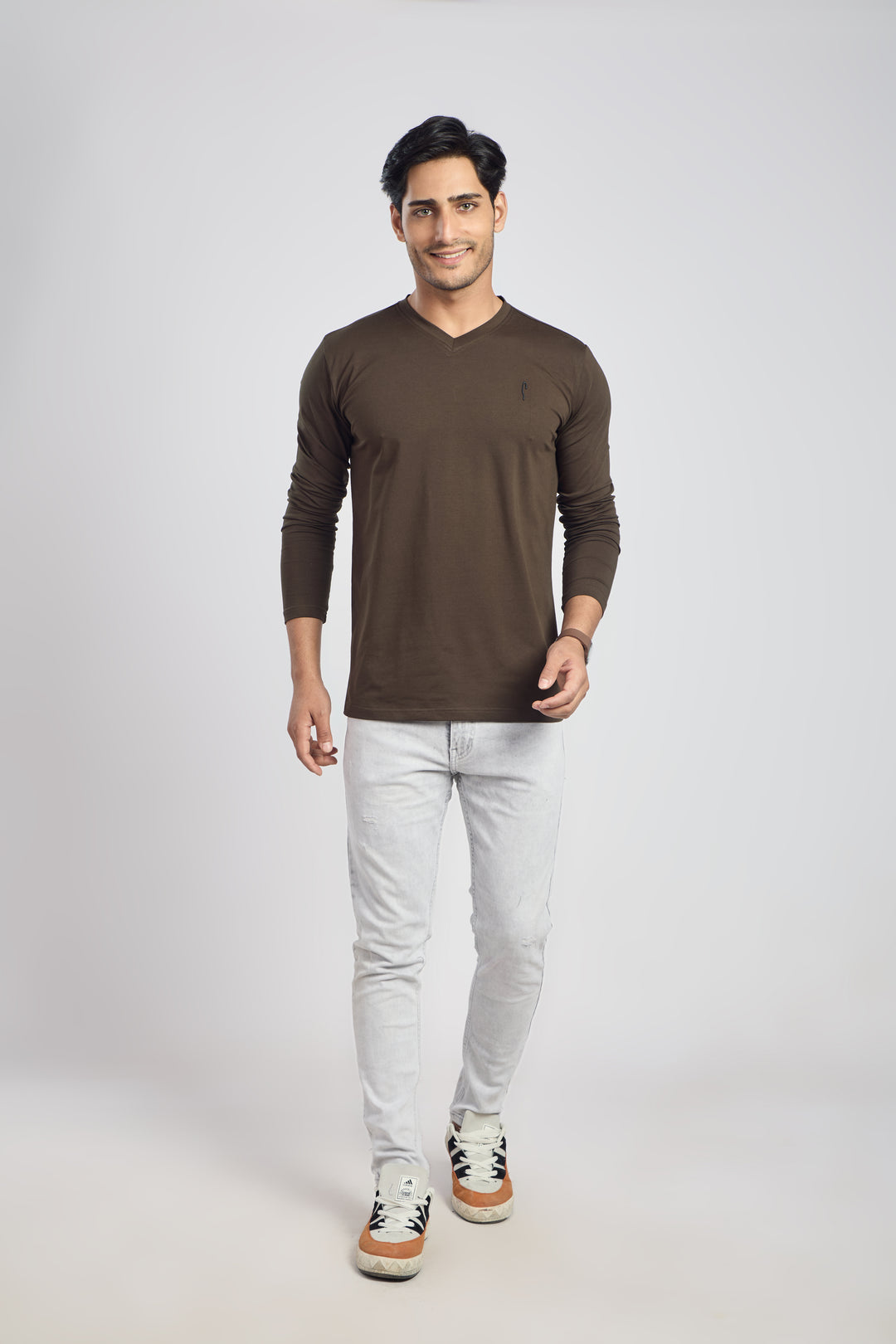 V Neck 4 Way Lycra Fabric