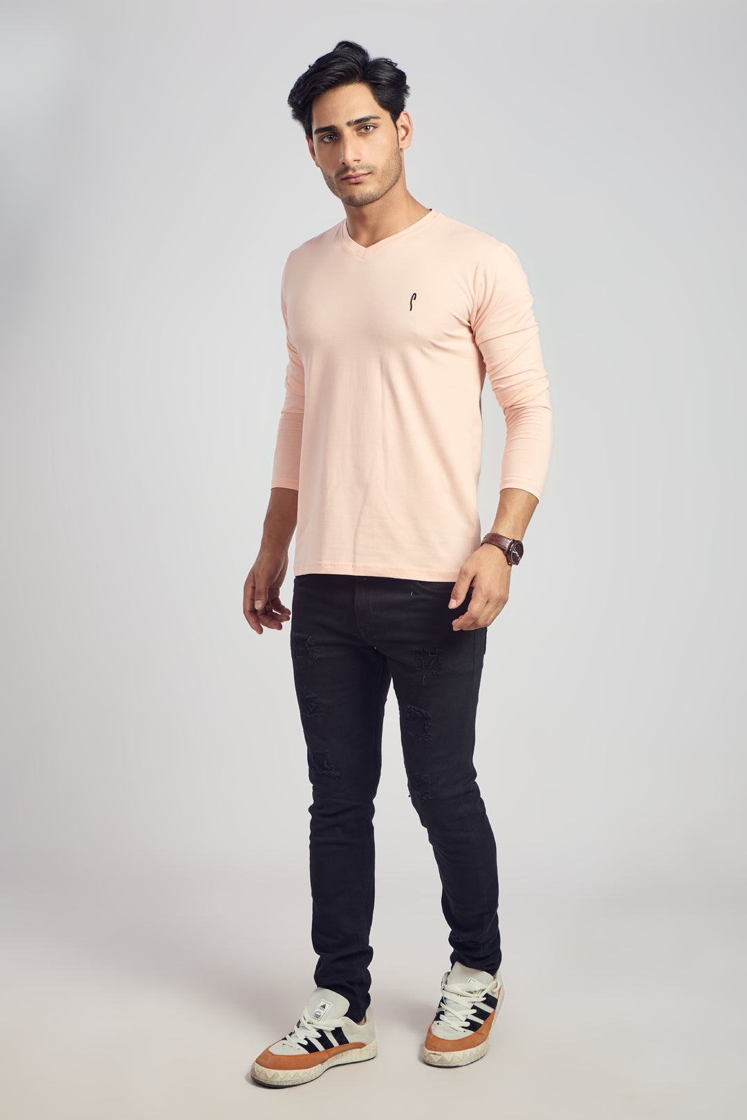 V Neck 4 Way Lycra Fabric