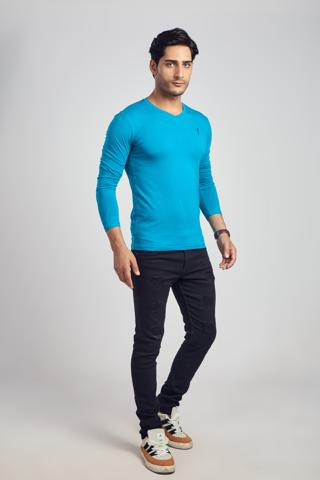 V Neck 4 Way Lycra Fabric