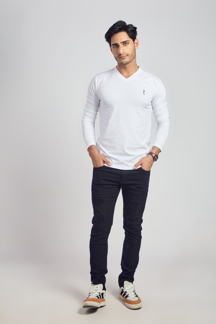 V Neck 4 Way Lycra Fabric